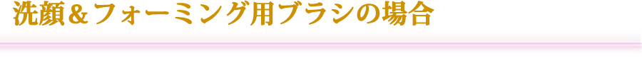 洗顔＆フォーミング用ブラシの場合